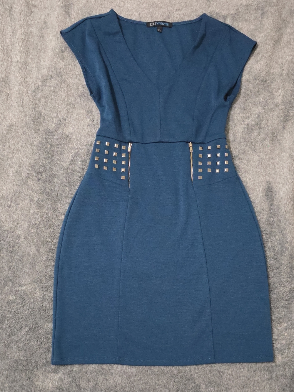 Blue Studded Waist Midi Dress by BCBGeneration
